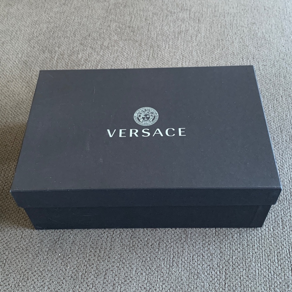 Versace Black Pumps with Gold Medusa Accent - Picture 5 of 6
